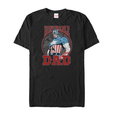 Men's Marvel Father's Day Captain America Honorable T-shirt - Black ...