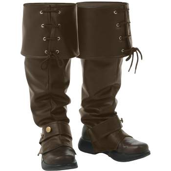 HalloweenCostumes.com One Size Fits Most  Deluxe Brown Boot Tops, Brown