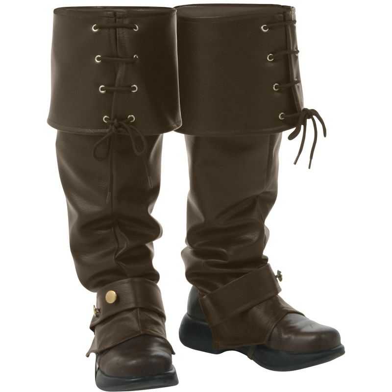HalloweenCostumes.com One Size Fits Most  Deluxe Brown Boot Tops, Brown, 1 of 2