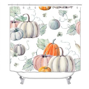 Colorful Pumpkin Pattern Shower Curtains for Bathroom Waterproof Fabric Bath Curtain Durable Soft Stylish Bathroom Decor 72x72 Inch - 1 of 1