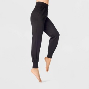 Women's Neoprene High Waist Joggers with Flat Elastic Waistband and Pockets - A New Day™ - 1 of 3