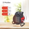 BEYOND HEAT Portable Space Heater, 1500W Electric Heater with Ceramic Heater Element Small Space Heater for Office Garage Indoor Use, Red - 3 of 4