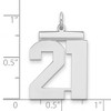 Black Bow Jewelry Sterling Silver, Athletic Collection, Large Polished Number 21 Pendant - 2 of 3