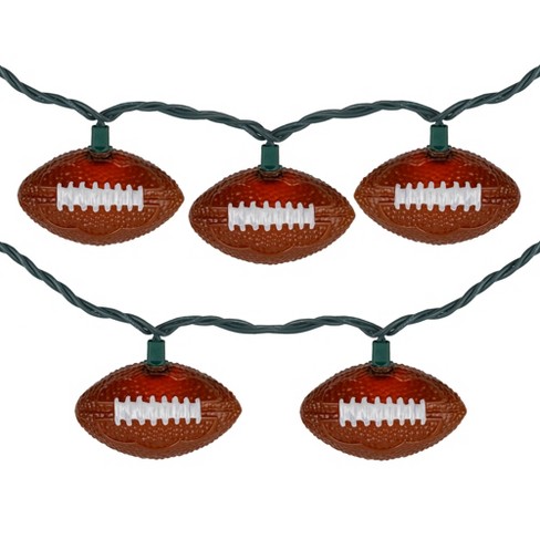 Northlight Football Indoor Outdoor Patio Light Set - 6'  - Green Wire - 10ct - image 1 of 4