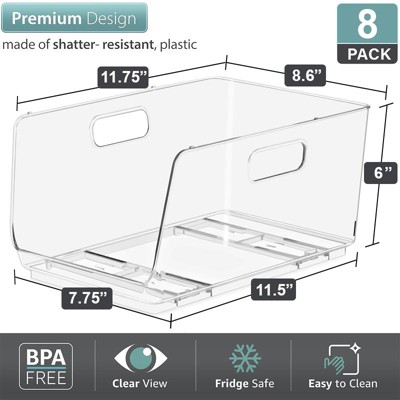 Sorbus 8 Pack Medium Stackable Open Front Storage Bins - For Pantry, Kitchen and Home Organization — фото 5