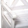 Outsunny 29 Gallon Garden Storage Bench with Wooden Frame, Large Entryway Deck Box w/ Unique X-Shape Back, Louvered Side Panels for Patio - 4 of 4