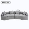 110'' Curved Modular Sectional Sofa with 4 Pillows, Deep Seat Chenille Sleeper Couch for 4 People in Living Room or Apartment–The Pop Home - 2 of 4