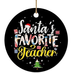 Lomsoe Christmas Ornament Teacher Christmas Ceramic Ornament Santa's Favorite Teacher Gift Thank You Gift for Teachers Christmas Gift - 1 of 1