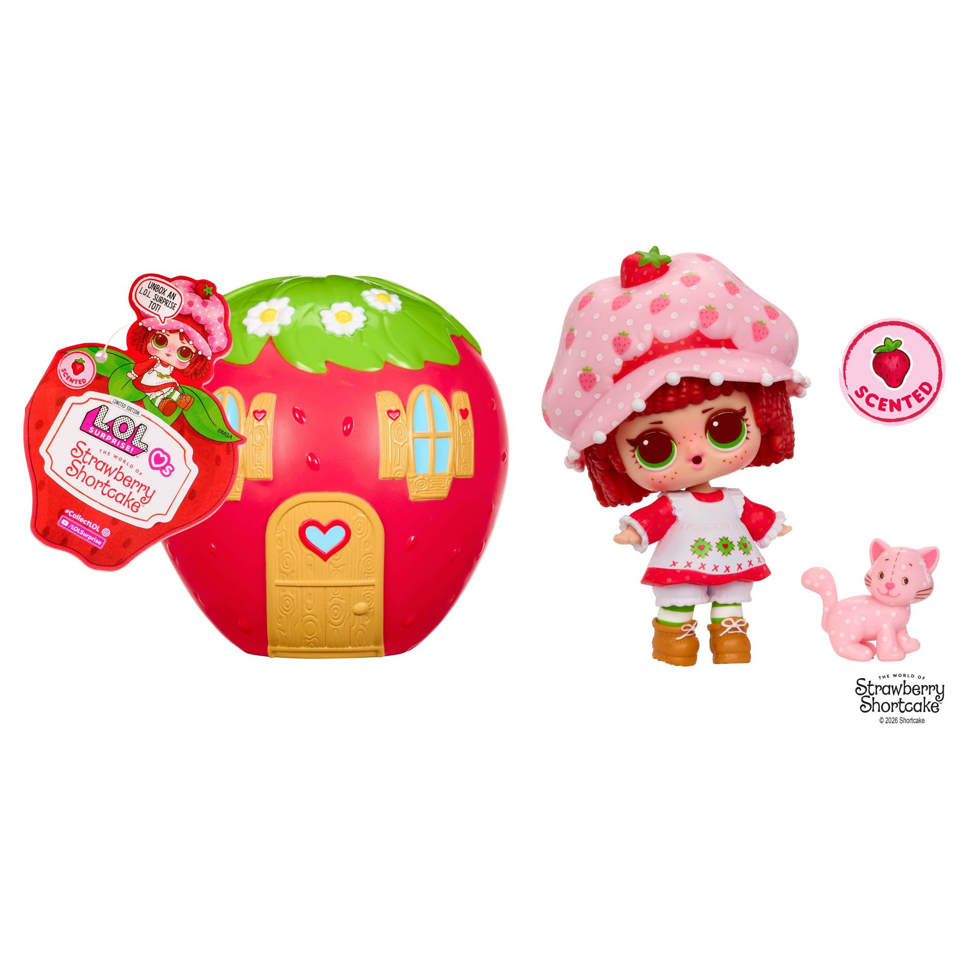L.O.L. Surprise! Loves Strawberry Shortcake Tots with Scented Dolls, Pets, Strawberry House Playset