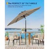 COZONY 9FT Patio Umbrella with Crank & Push-Button Tilt, Outdoor Market Table Umbrella with 11 Sturdy Ribs for Pool, Deck, Yard & Garden - 4 of 4
