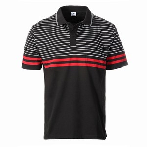 Gioberti Men's Double Striped Contrast Polo Shirt with Pocket - Black Collar Yarn Dye - 1 of 2
