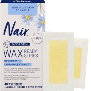 Nair Sensitive Hair Remover Face & Bikini Wax Strips - 40ct - 1 of 4