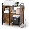 VINGLI Printer Stand with Trolley, Paper Shredder Stand Rack with Wheels, Lateral Office File Storage Cabinets with Charging Port, Rustic Brown - 3 of 4