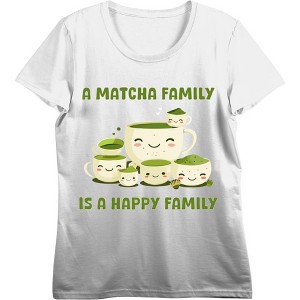 A Matcha Family Is A Happy Family Women's Short Sleeve Crop Top - 1 of 3