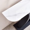 Contemporary Metal Console Table, Adjustable Leveling Pads & Modern Design for Hallway Entrance, Black - 4 of 4