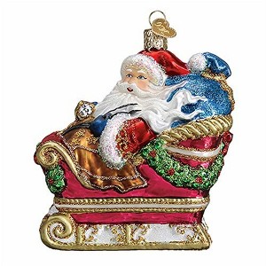 Old World Christmas Blown Glass Ornament for Christmas Tree, Santa in Sleigh - 1 of 1