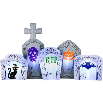 Occasions 8' INFLATABLE FLASHING LIGHTS TOMBSTONE SCENE, 8 ft Tall, Multicolored