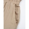 Womens Linen Blend Casual Pants Lightweight Wide Leg High Rise Pant Ruffle Wasit Drawstring Straight Leg Beach Pants Resort Outfits - 4 of 4