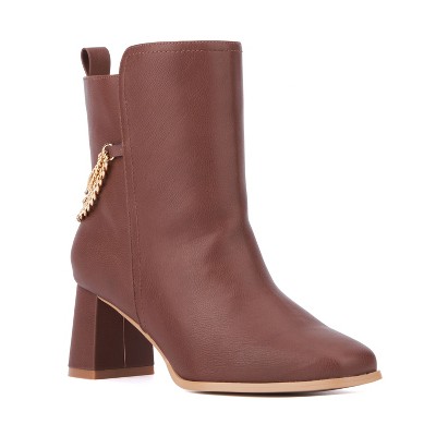 Fashion To Figure Women's Maire Bootie with chain - Wide width