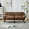Airsurfer Coffee Modern Velvet Sleeper Sofa Bed, Wood Frame, 6 Solid Legs, 600 lbs Capacity, European Style with Tapered Legs - 2 of 4