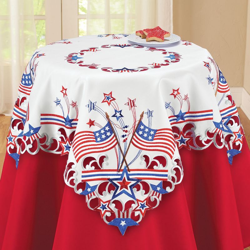 Collections Etc Embroidered Americana Flag Table Linens, 2 of 3