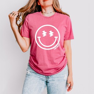 Simply Sage Market S.W.Smiley Lightning Bolt Smiley Face  Short Sleeve Tee - 1 of 4