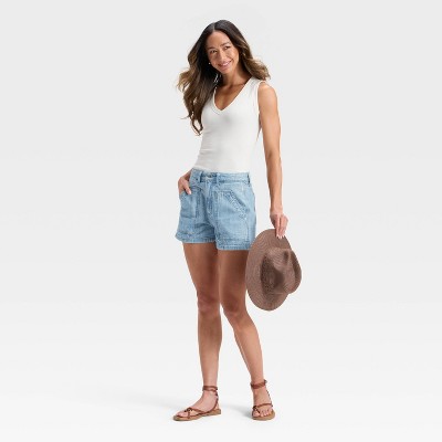 Women's High-Rise Utility Denim Shorts - Universal Thread' - image 3