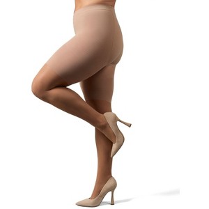 Memoi Women's Half & Half Light Support Leg Nylon Pantyhose - 1 of 4
