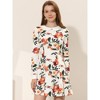 Allegra K Women's Peter Pan Collar Contrast Printed A-Line Short Dresses - 2 of 4