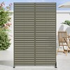 MAYEERTY Room Divider Screen Louvered Classic Brown Galvanized Sheet 72x47x16in 6-Piece Set 3-Piece Set - 2 of 4