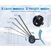 30 Inch Heavy Duty Wheeled Snow Shovel, Adjustable Metal Snow Pusher with 5-Position Handle & Multi-Angle Carbon Steel Blade - 2 of 4