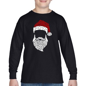 LA Pop Art Feliz Navidad Santa Claus - Boy's Word Art Long Sleeve T-Shirt - 1 of 4
