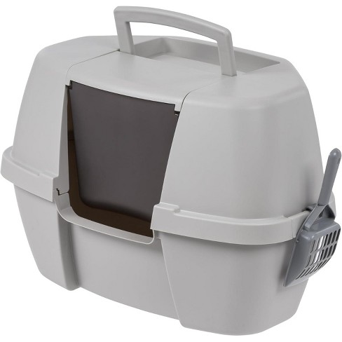 IRIS USA Large Hooded Corner Cat Litter Box with Scoop - image 1 of 4