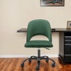 HomeRoots Green and Black Steel and Velvet Adjustable Swivel Rolling Conference Office Chair - 2 of 4