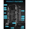 Home Gym, Power Cage 2200LBS All-in-One - Smith Bar, Dual Pulley System, LAT Pull-Down, Cable Station Strength Training Equipment - 3 of 4