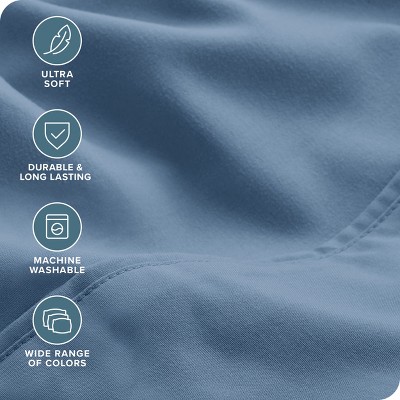 Split King Dark Blue Microfiber Deep Pocket Sheet Set