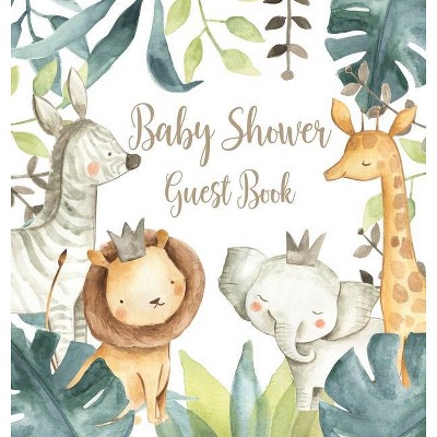 Safari Baby Shower Guest Book (Hardcover) - by  Lulu and Bell