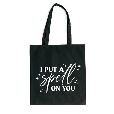 City Creek Prints Spell On You Stars Canvas Tote Bag - 15x16 - Black