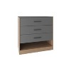 Okak Modern 3-Drawer Bedroom Dressers with Open Shelf, Wooden Dresser Chest, Side Board for Bedroom/Entryway/Study, Matte Gray - 4 of 4