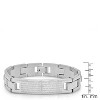 Steeltime Men's stainless steel our father prayer link bracelet. Color Options: Silver, Black, Gold - 3 of 4