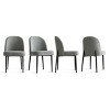Upholstered Dining Chairs with Linen Blend Fabric and Metal Legs, Modern Armless Side Chairs for Dining Room-Maison Boucle - 3 of 4