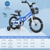 Gymax Kids Bike for Boys & Girls Aged 4-8 Years Old 16"/18" Children Bicycle Training Wheels Handlebar Basket Toddler Balance Bike Blue - 3 of 4