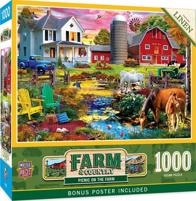 Masterpieces 1000 Piece Jigsaw Puzzle - Picnic On The Farm - 19.25