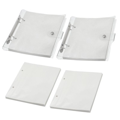 Unique Bargains PU Material Waterproof Refillable Transparent Cover Photo Album with 100 Pockets 2 Pcs
