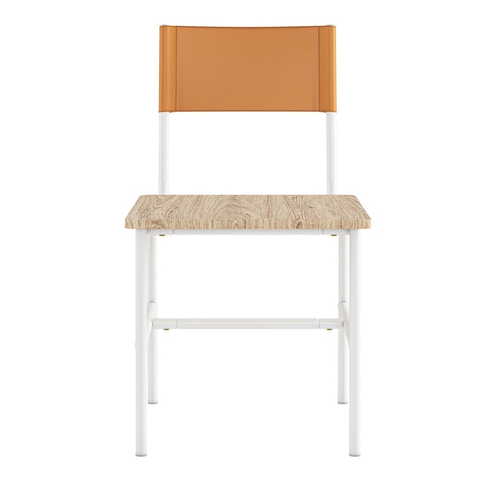 2pk Boulevard Café Dining Chairs Metal and Faux Leather Camel - Sauder