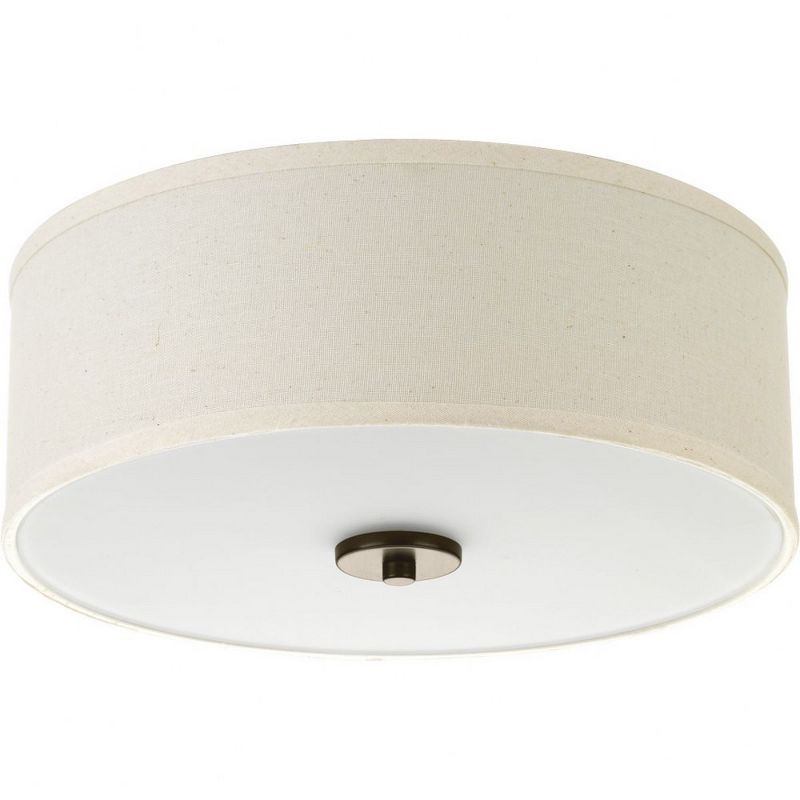 Progress Lighting, Inspire Collection, 2-Light Flush Mount, Antique Bronze, Etched Glass Diffuser, 1 of 6