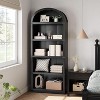 Bookcase 5 Shelf Arched Bookshelf 71.65in Tall Bookcase Farmhouse Display Storage Rack Wooden Bookshelves for Home Office, Living Room - 2 of 4