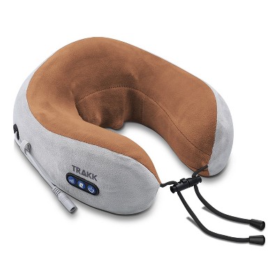 TRAKK Neck Massager & Travel Pillow Rechargeable U-Shaped Neck Pillow & Massager for Muscle, Shoulder, Stress Relief Memory Foam Massage Pillow(Brown)