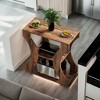 Hommoo 3-Tier Farmhouse Narrow End Table with Storage Shelves - 3 of 4