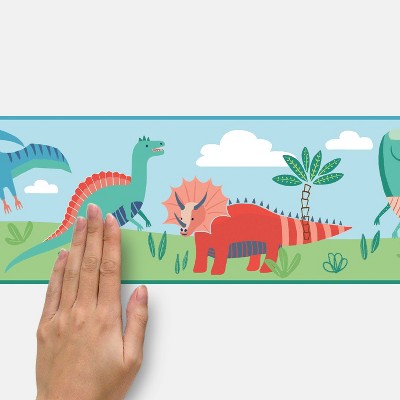 Dinosaur Parade Peel and Stick Wallpaper Border - RoomMates